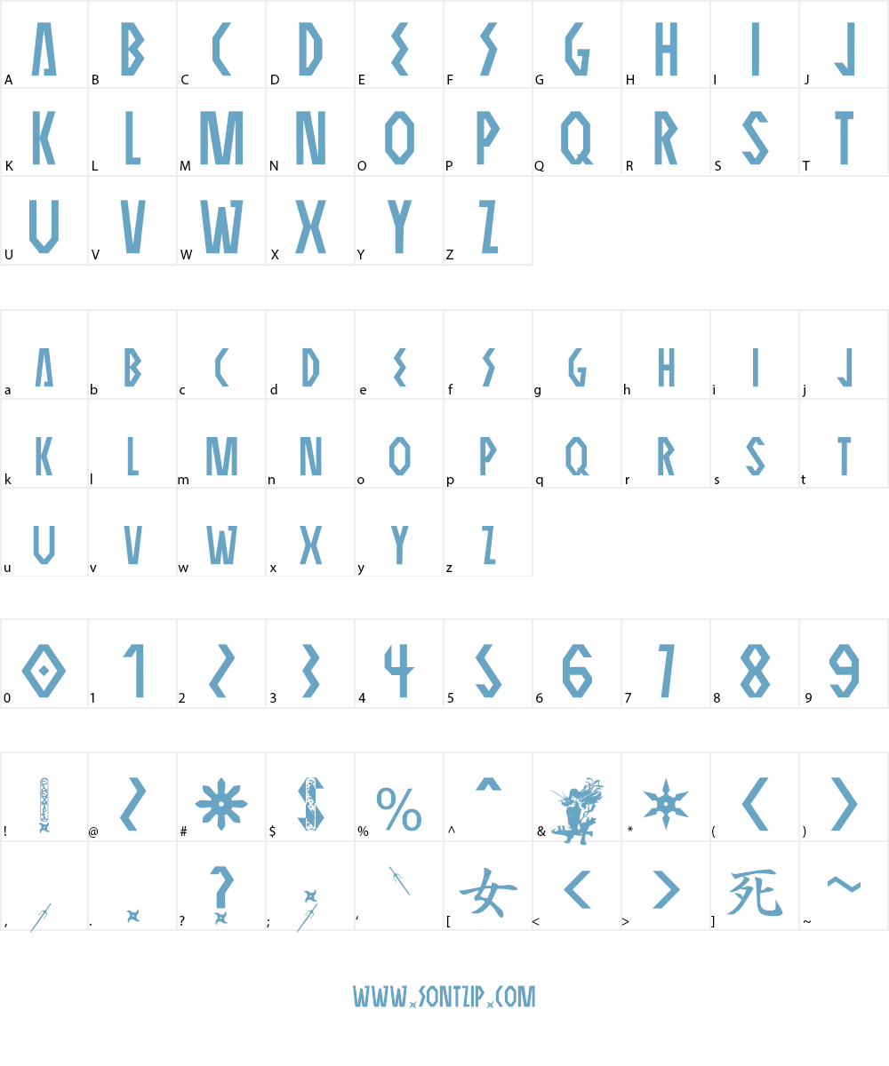 ELEKTRA ASSASSIN Font Character